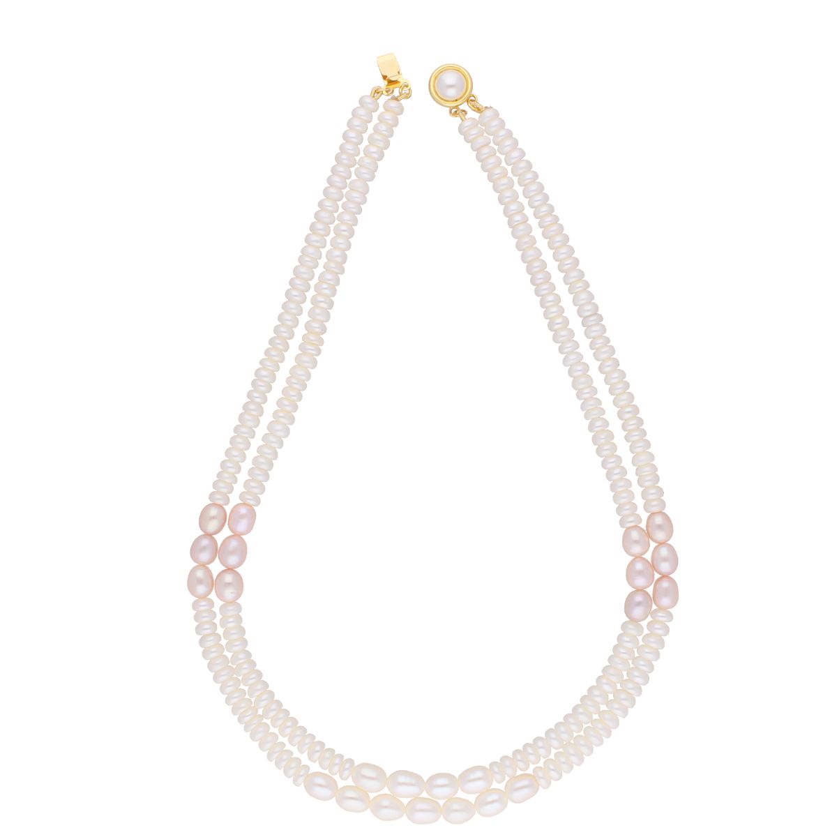 J Pearls 2 Line 5-6Mm Button Pearl Set - Real Pearl Jewelry - Grab2buy