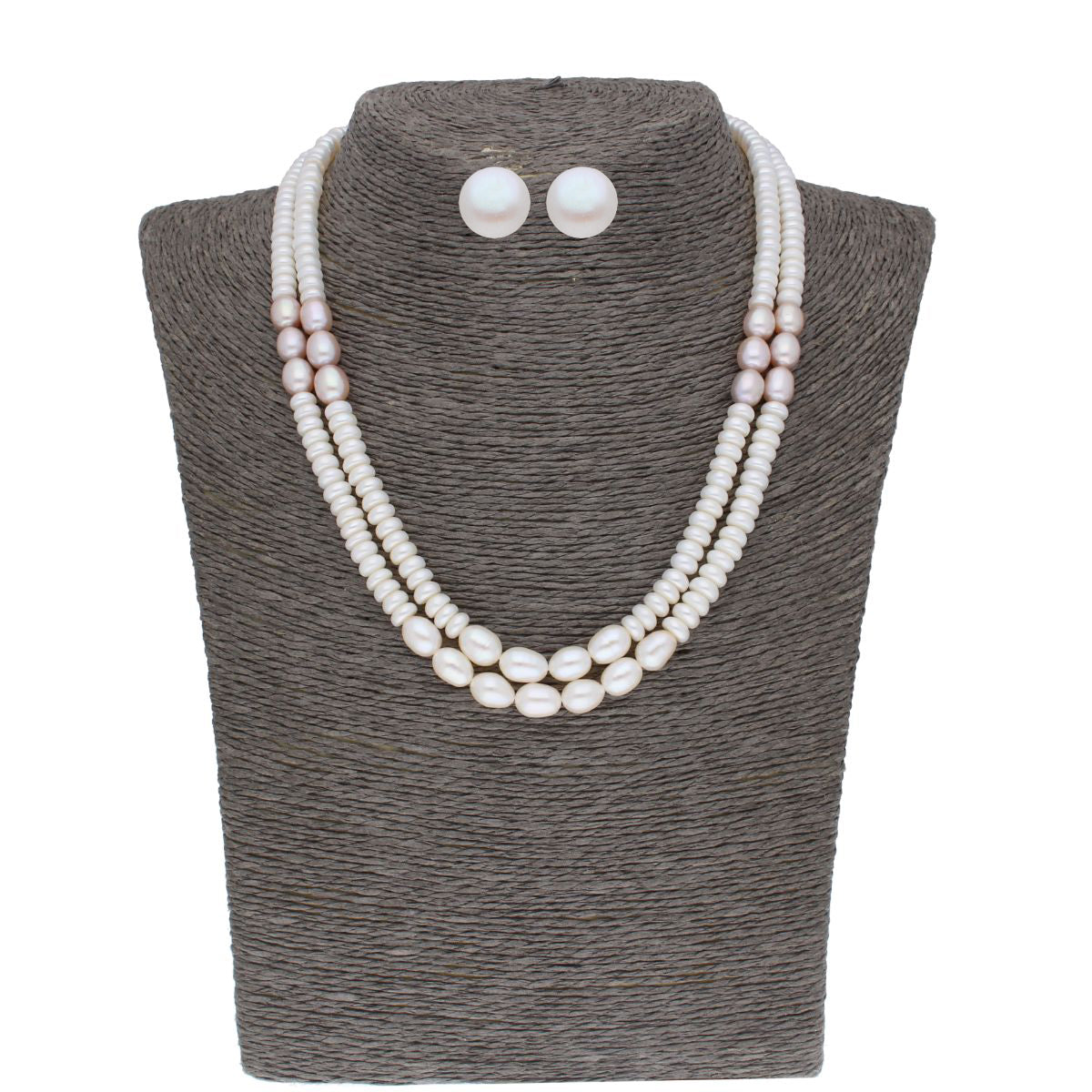 J Pearls 2 Line 5-6Mm Button Pearl Set - Real Pearl Jewelry - Grab2buy