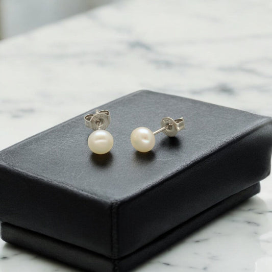 J Pearls Luxe 925 Silver Stud Earrings | Grab2Buy