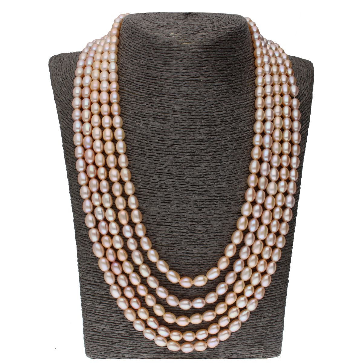 J Pearls 5 Line Oval Pearl Set - Real Pearl Jewelry - Grab2buy