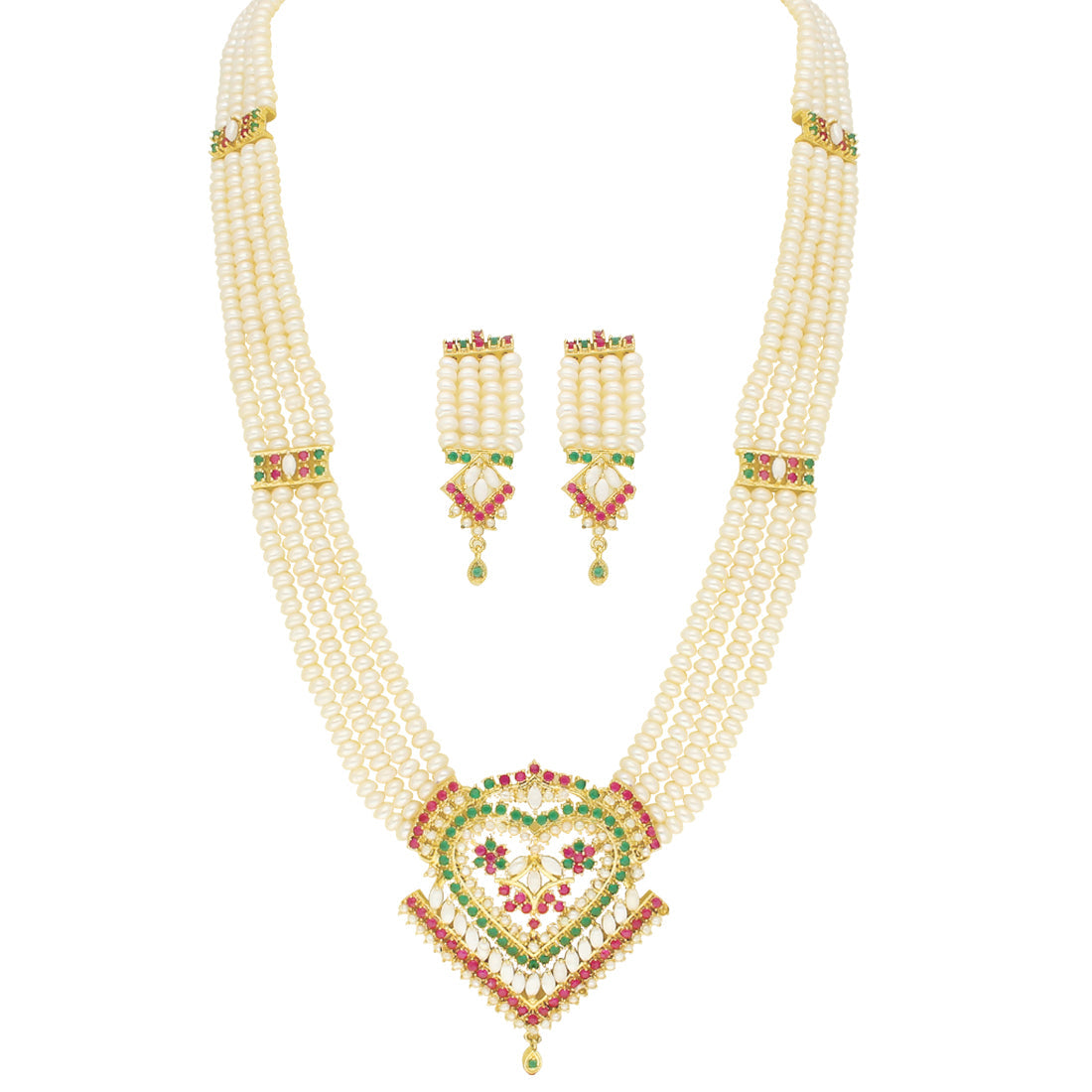 J Pearls Exclusive Rani Necklace Set - Real Pearl Jewelry - Grab2buy