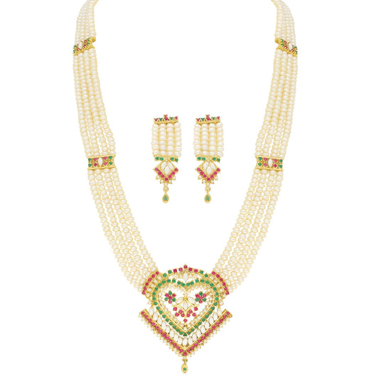 J Pearls Exclusive Rani Necklace Set - Real Pearl Jewelry - Grab2buy