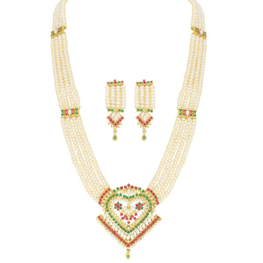 J Pearls Exclusive Rani Necklace Set - Real Pearl Jewelry - J Pearls