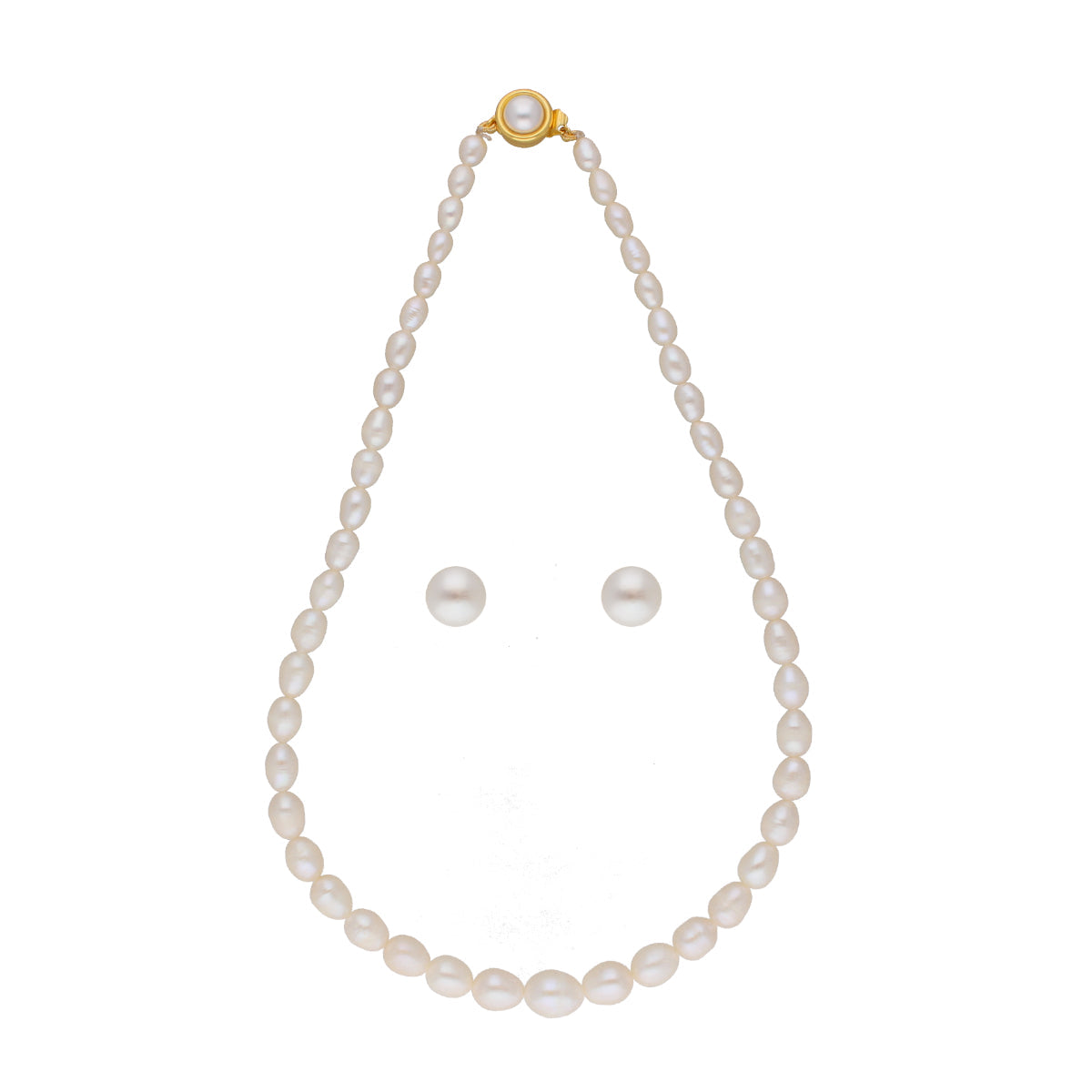 J Pearls White Graded Oval Pearl Necklace - Real Pearl Jewelry - Grab2buy