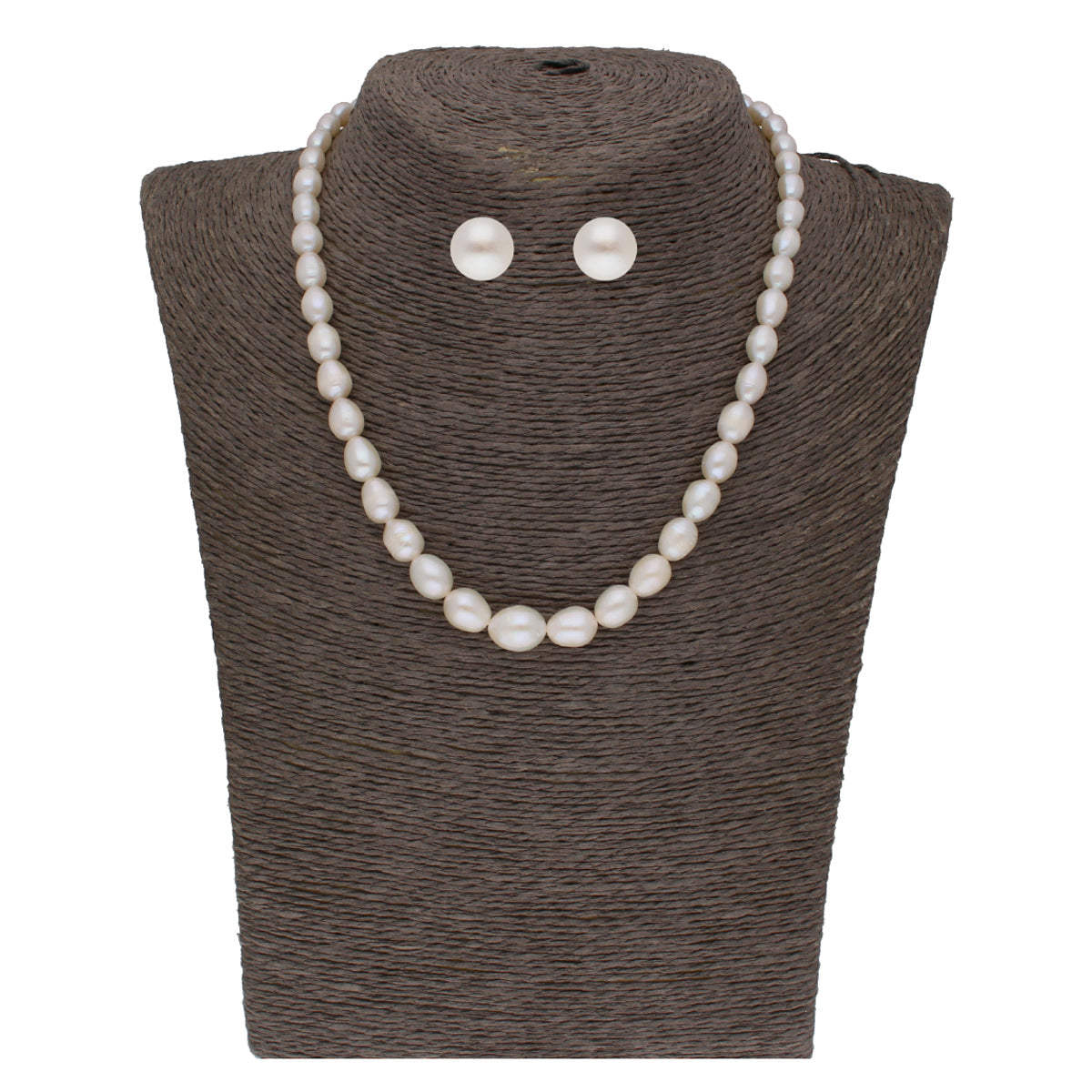 J Pearls White Graded Oval Pearl Necklace - Real Pearl Jewelry - Grab2buy