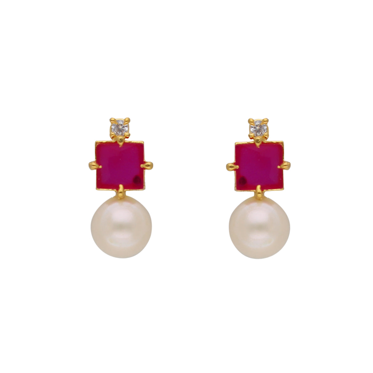 J Pearls Classic Red Pearl Pendant Set - Real Pearl Jewelry - Grab2buy