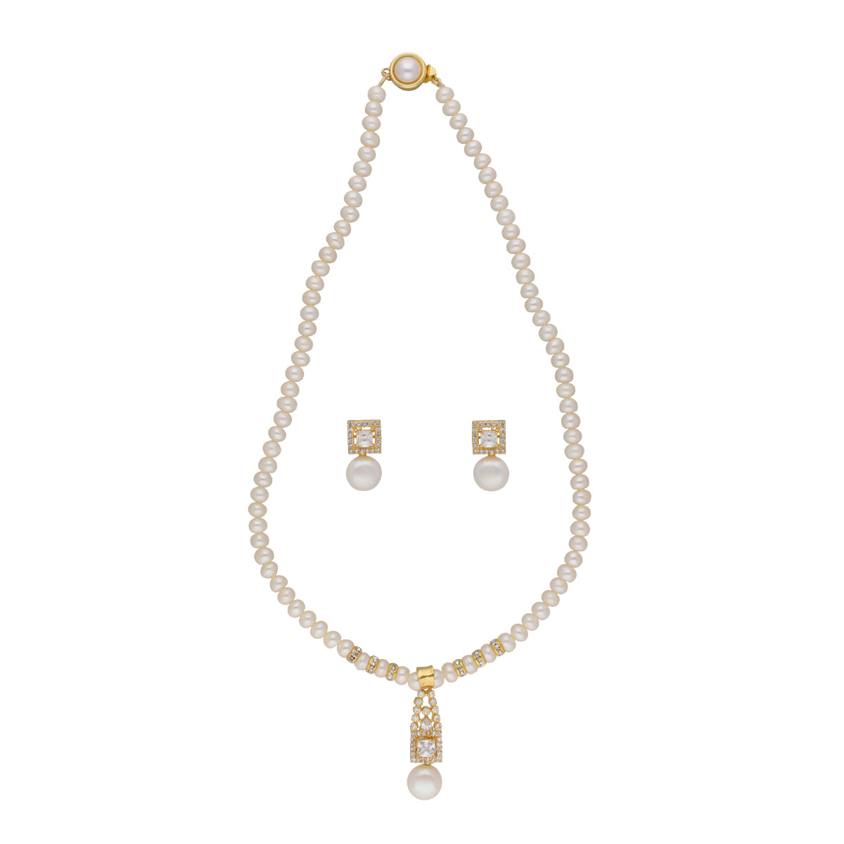 J Pearls Exclusive Pearl Set - Real Pearl Jewelry - Grab2buy