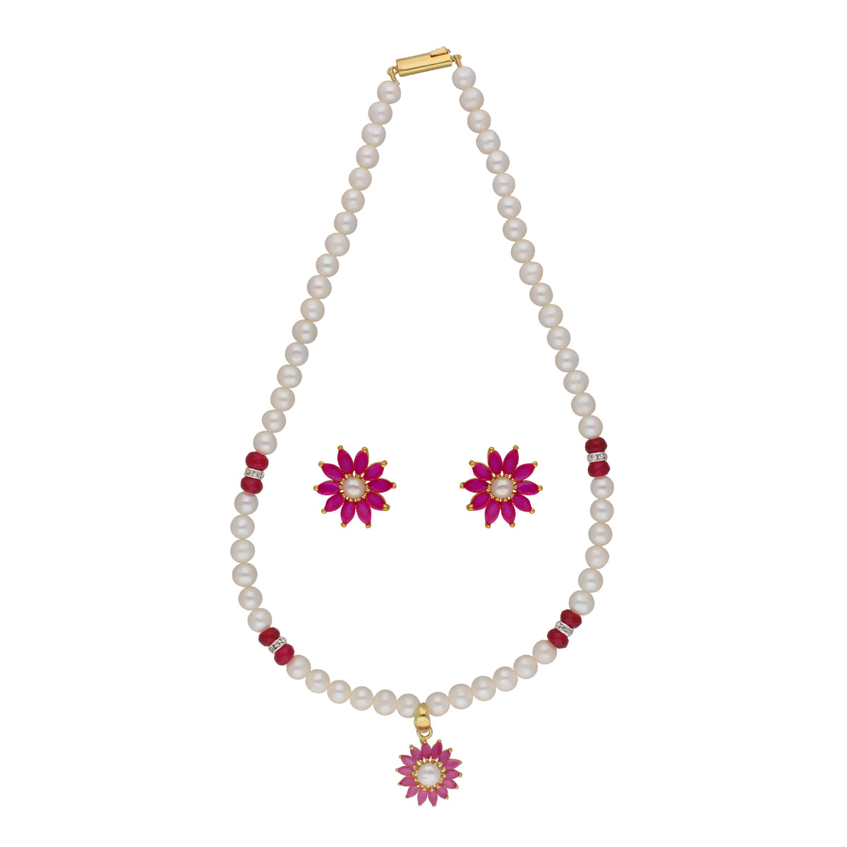 J Pearls Navishka 1 Line Pearl Sets - Real Pearl Jewelry - Grab2buy