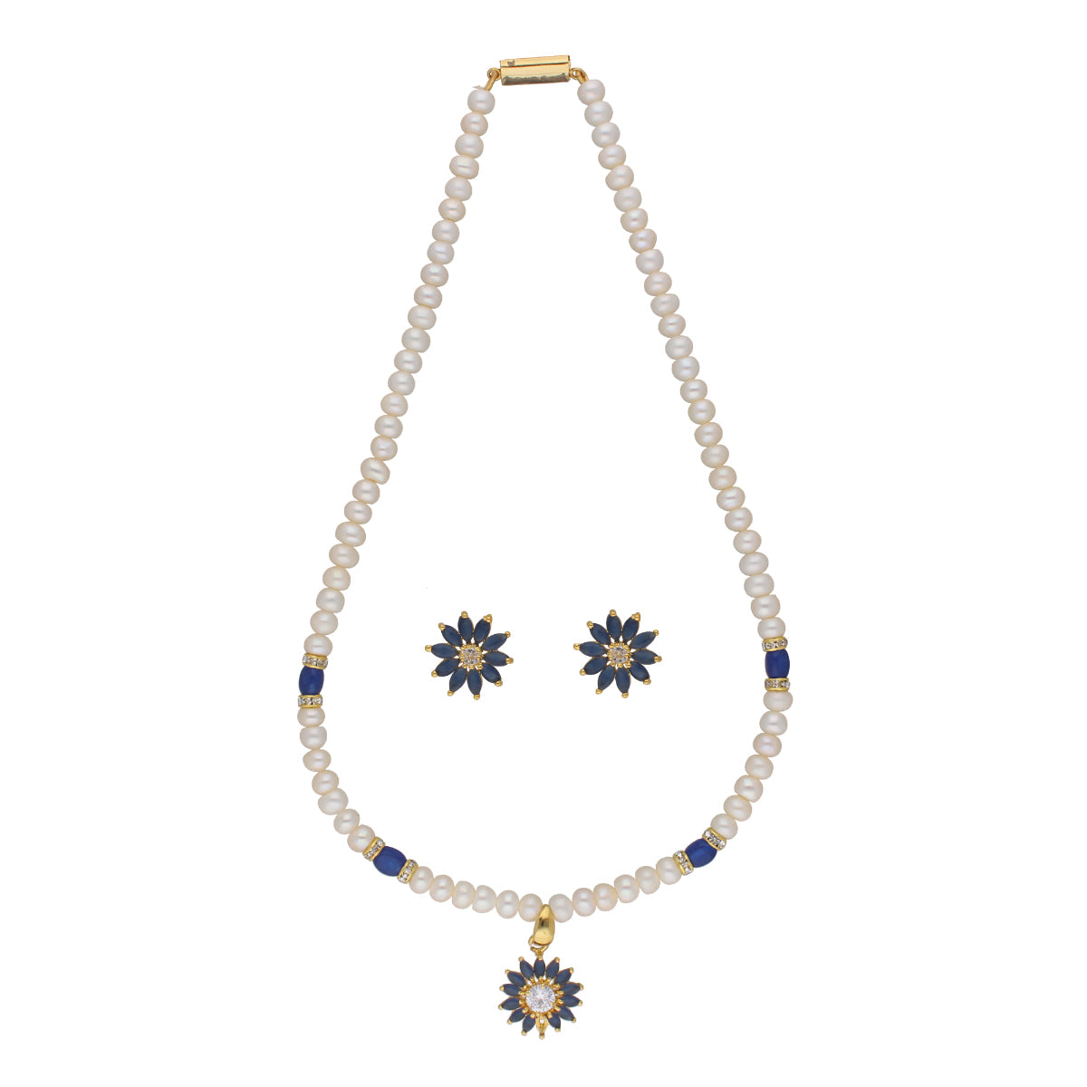 J Pearls Eeshika 1 Line Pearl Sets - Real Pearl Jewelry - Grab2buy