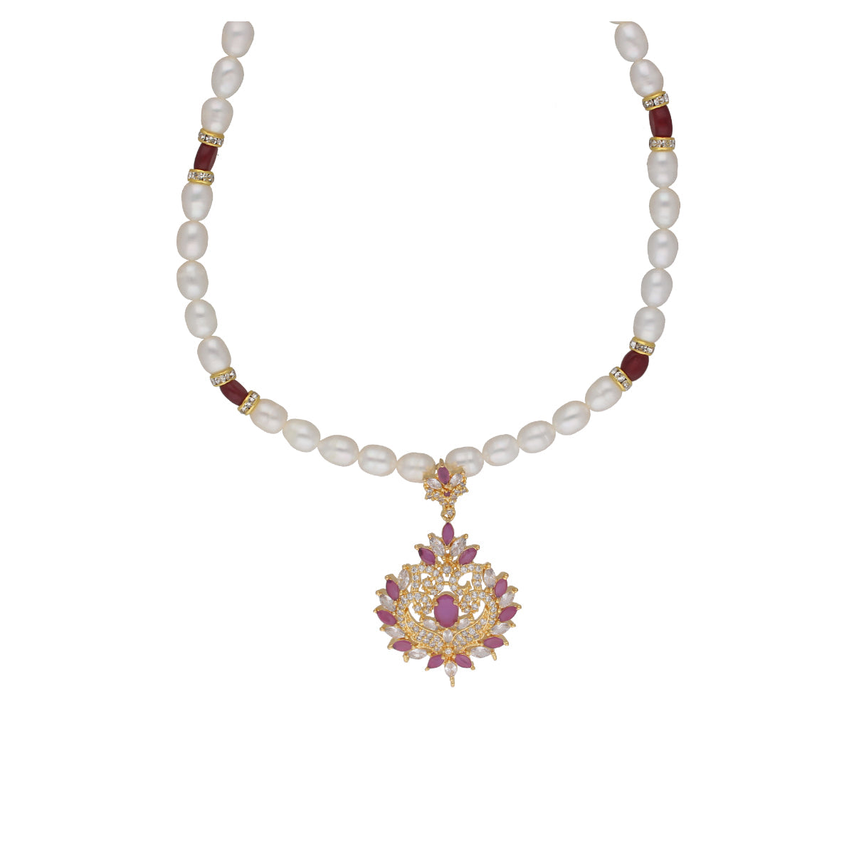 J Pearls Dheeksha 1 Line Pearl Sets - Real Pearl Jewelry - Grab2buy