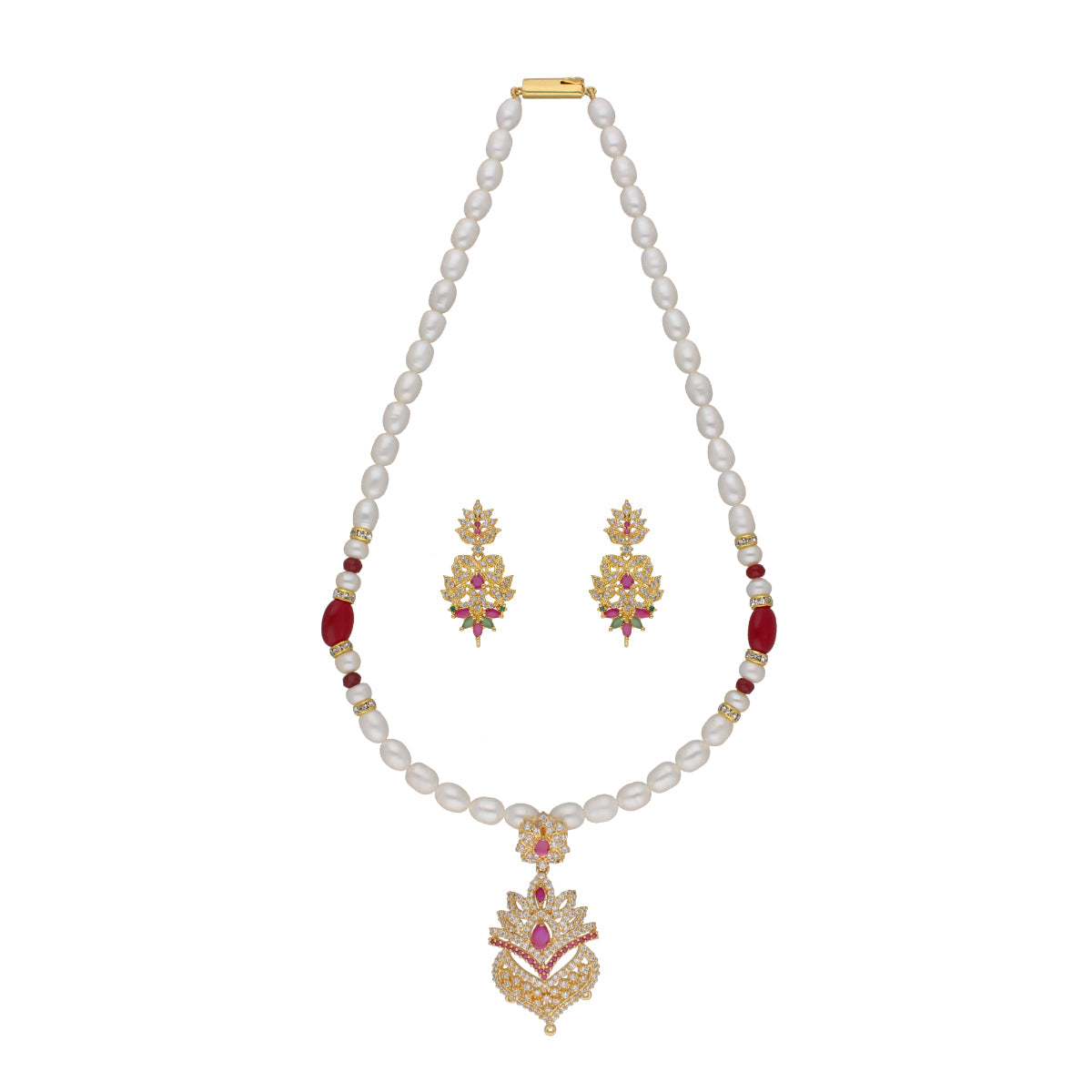 J Pearls Fritha 1 Line Pearl Sets - Real Pearl Jewelry - Grab2buy