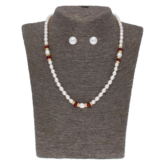 J Pearls Navishka 1 Line Pearl Set - Real Pearl Jewelry - Grab2buy