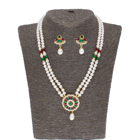 J Pearls Abeedha Pearl Set - Real Pearl Jewelry - Grab2buy
