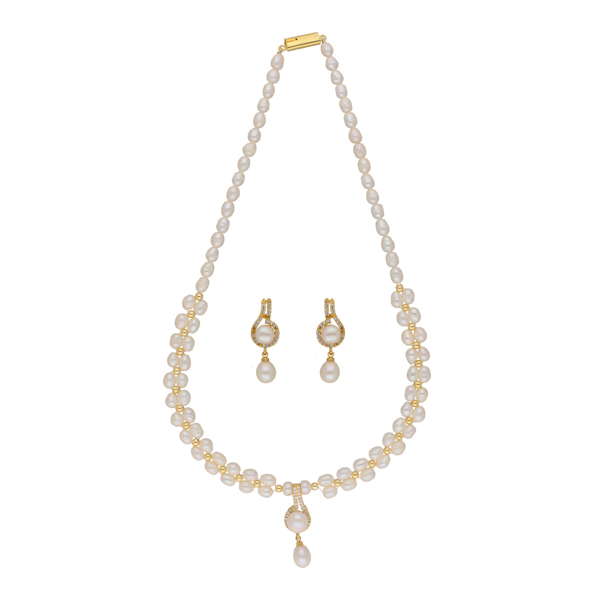 J Pearls Dharti 1 Line Pearl Sets - Real Pearl Jewelry - Grab2buy