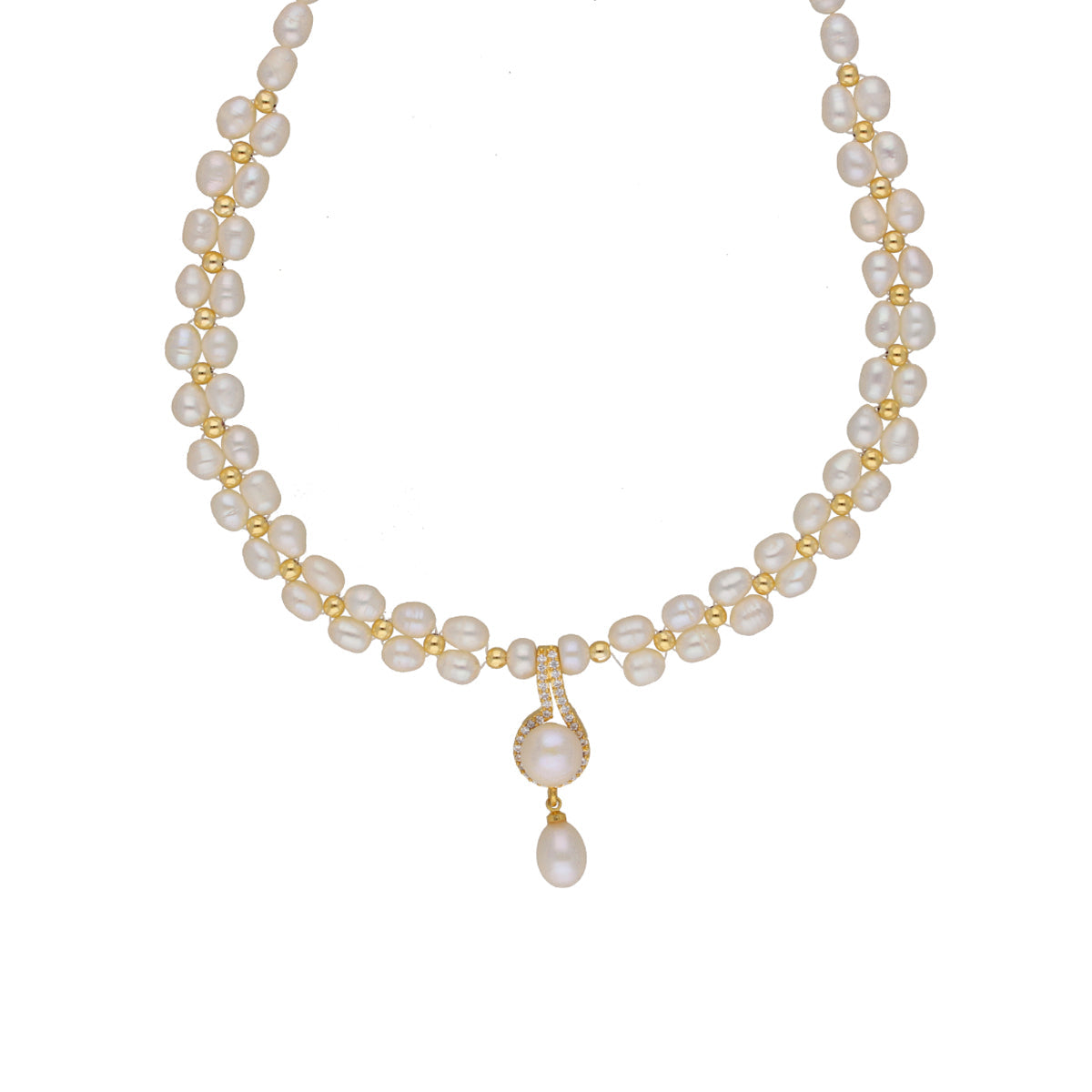 J Pearls Dharti 1 Line Pearl Sets - Real Pearl Jewelry - Grab2buy