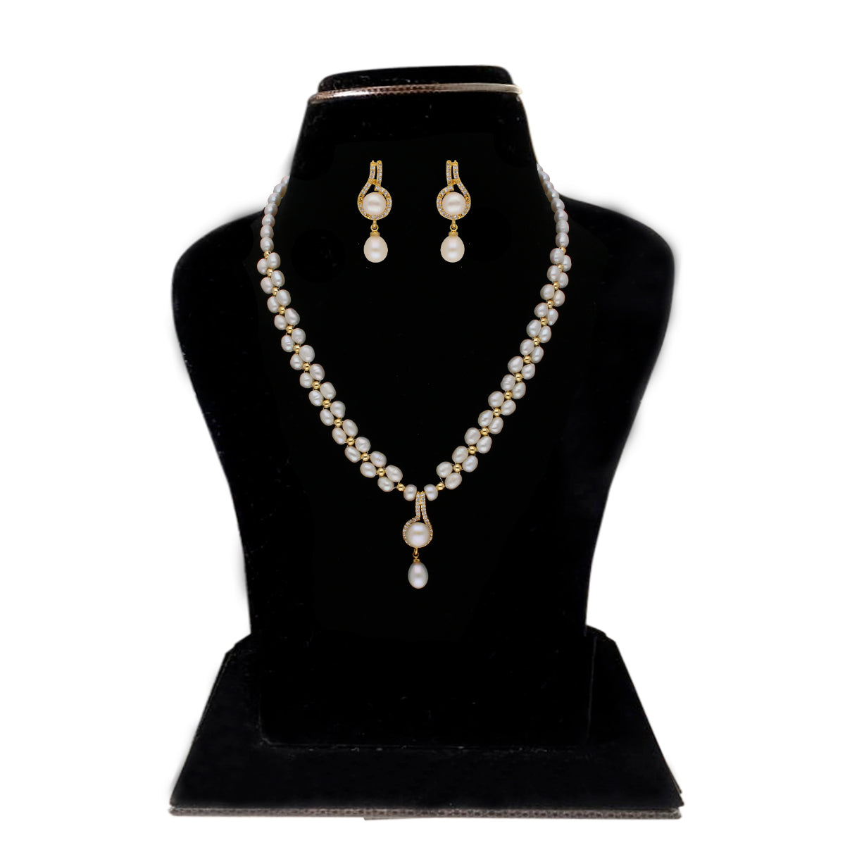 J Pearls Dharti 1 Line Pearl Sets - Real Pearl Jewelry - Grab2buy