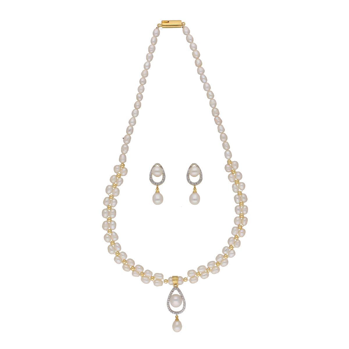 J Pearls Badarika 1 Line Pearl Sets - Real Pearl Jewelry - Grab2buy