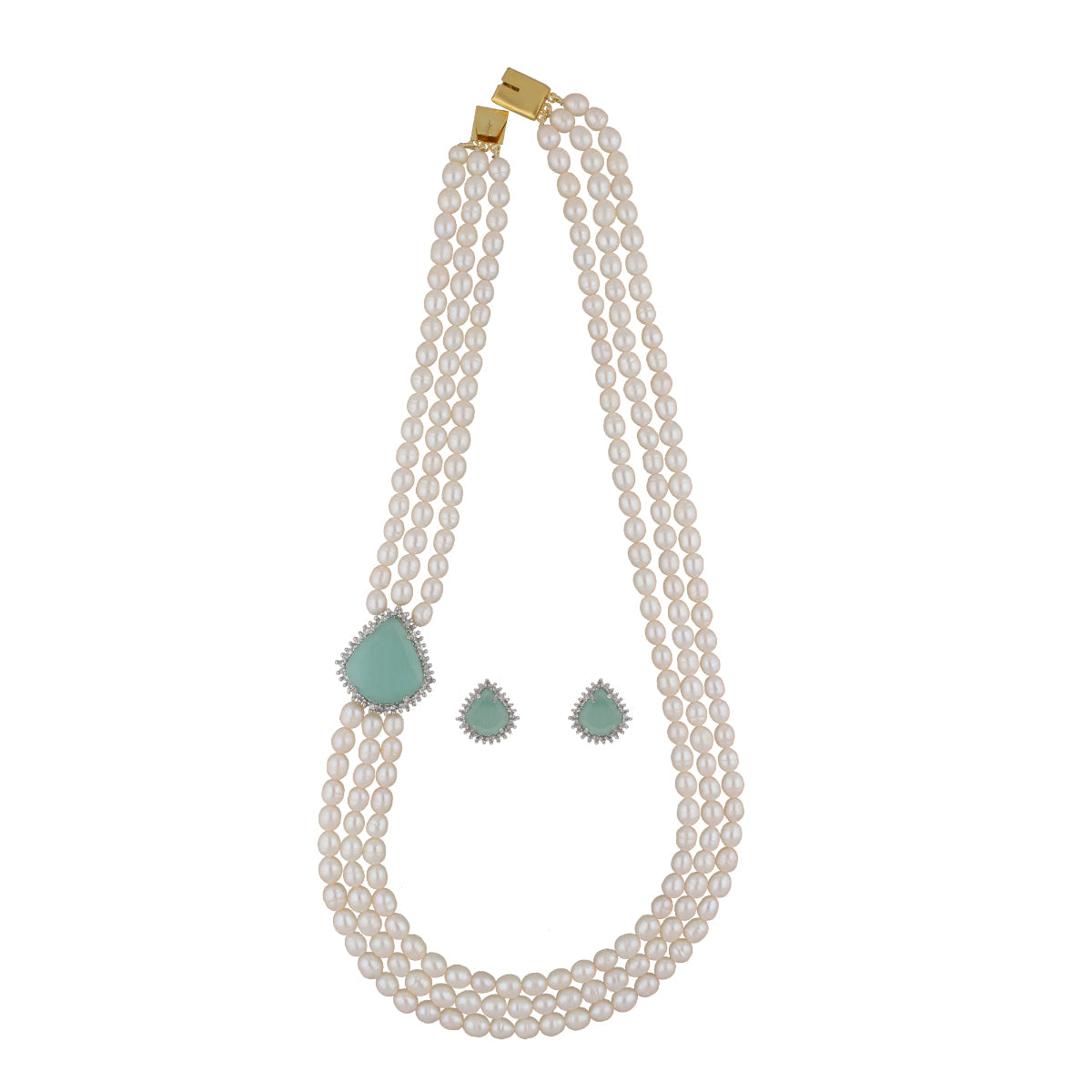 J Pearls Jabala 3 Lines Pearl Set - Real Pearl Jewelry - Grab2buy