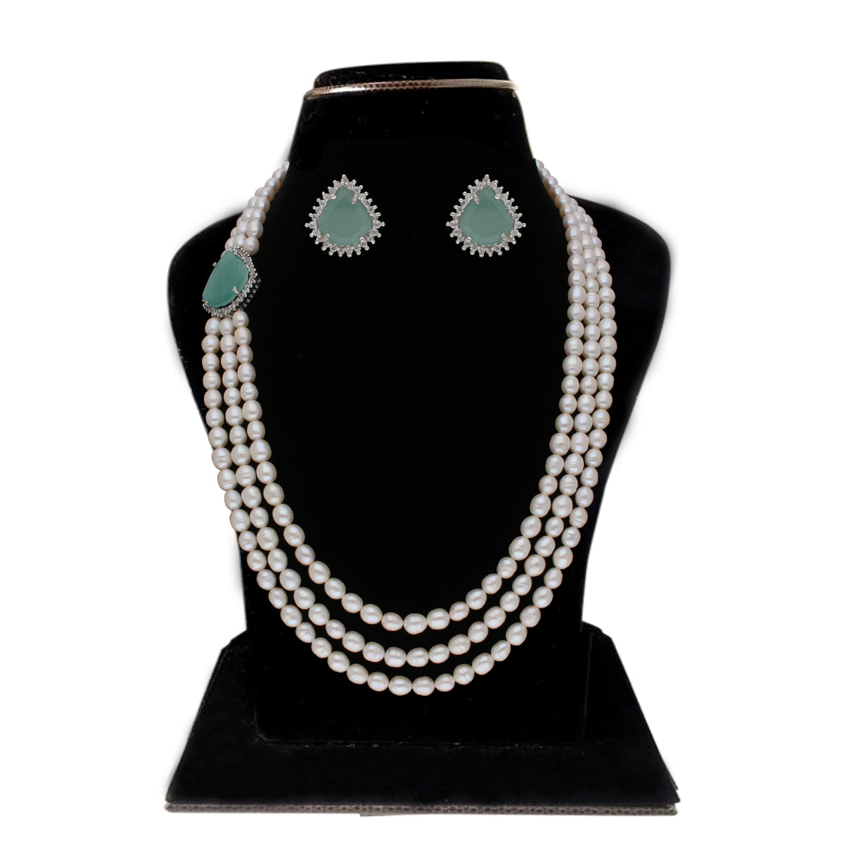J Pearls Jabala 3 Lines Pearl Set - Real Pearl Jewelry - Grab2buy
