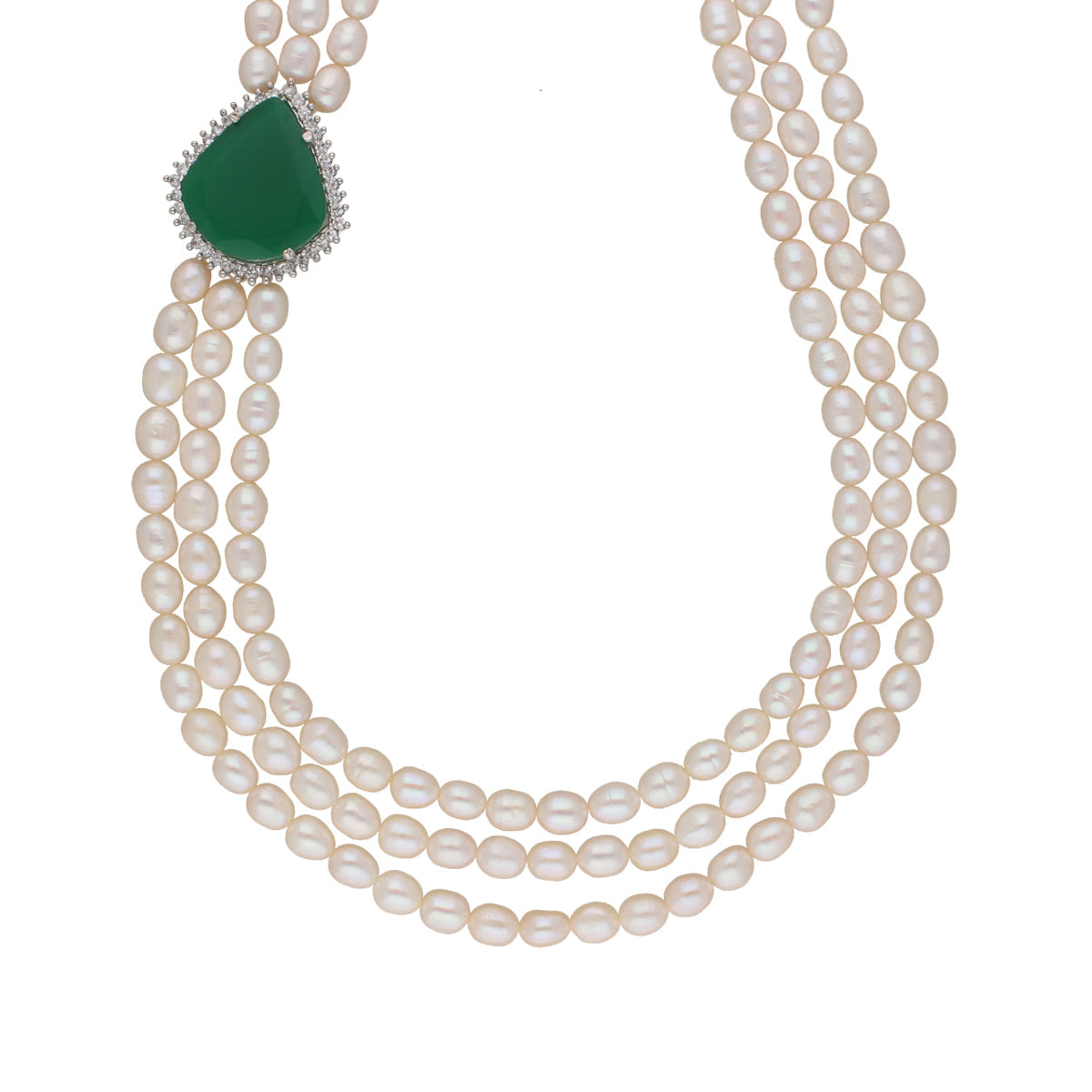 J Pearls Badari 3 Lines Pearl Set - Real Pearl Jewelry - Grab2buy