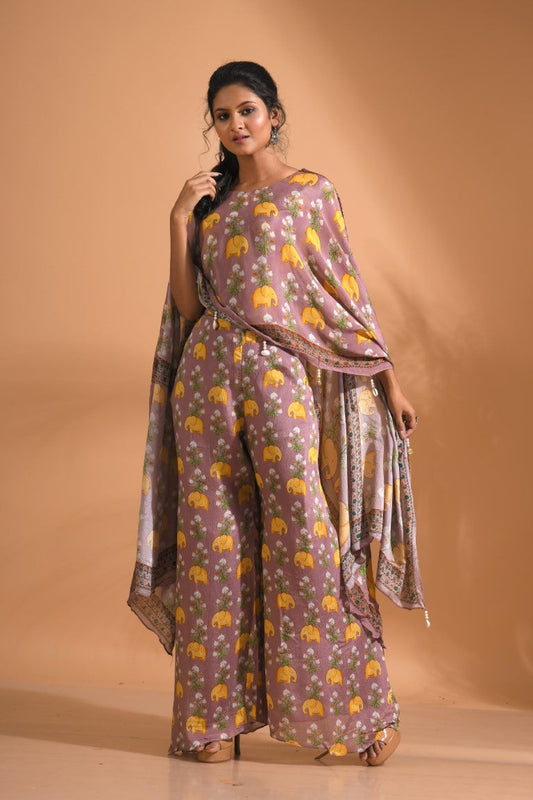 Morchari Kaftan Set With Hand Embroidery - Multi