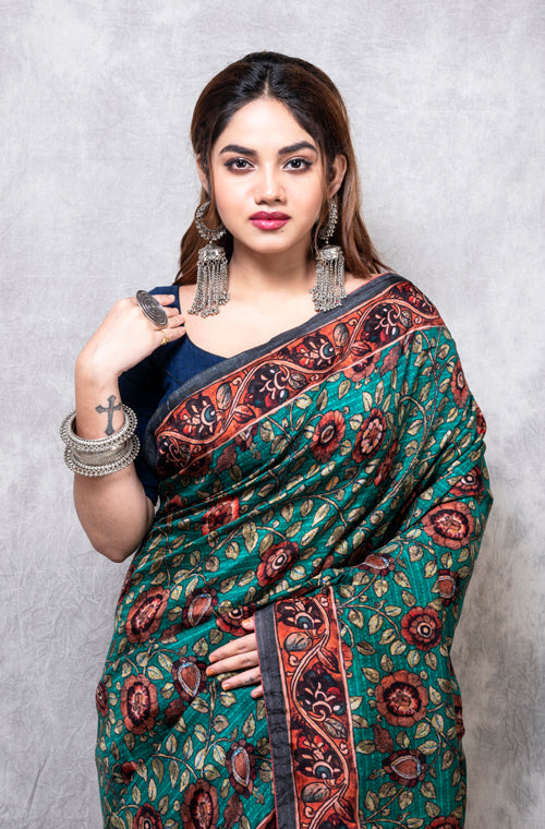 Morchari Pure Opara Saree Digital Print - Multicolour