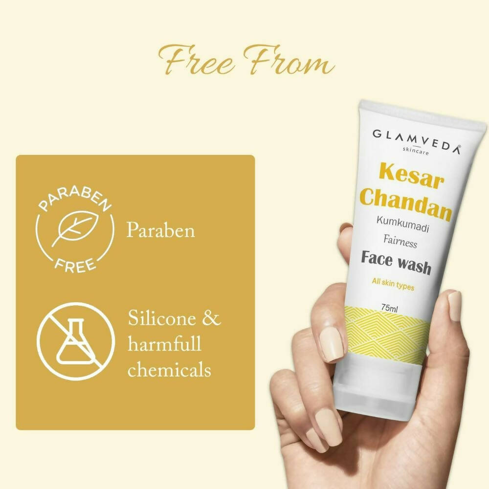 Glamveda Kesar Chandan Kumkumadi Fairness Face Wash - Distacart