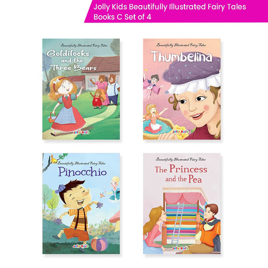 Jolly Kids Beautifully Illustrated Fairy Tales Books C Set of 4 Combo Storytelling Books For Kids Ages 3-8 Years
