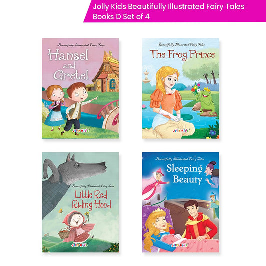 Jolly Kids Beautifully Illustrated Fairy Tales Books D Set of 4 Combo Storytelling Books For Kids Ages 3-8 Years