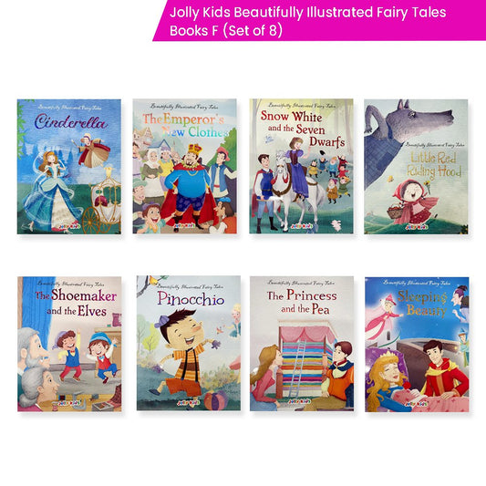 Jolly Kids Beautifully Illustrated Fairy Tales Books F Set of 8 Combo Storytelling Books For Kids Ages 3-8 Years