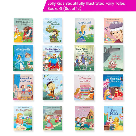 Jolly Kids Beautifully Illustrated Fairy Tales Books G Set of 16 For Kids Ages 3-8 Years| Combo Storytelling Books