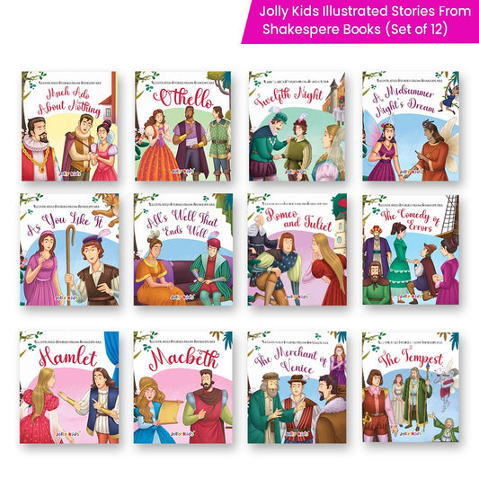 Shakespeare for Young Minds: Jolly Kids' Illustrated Stories Combo Set of 12 Ages 6-12 Years| Family Bonding through Classics Educational Literature