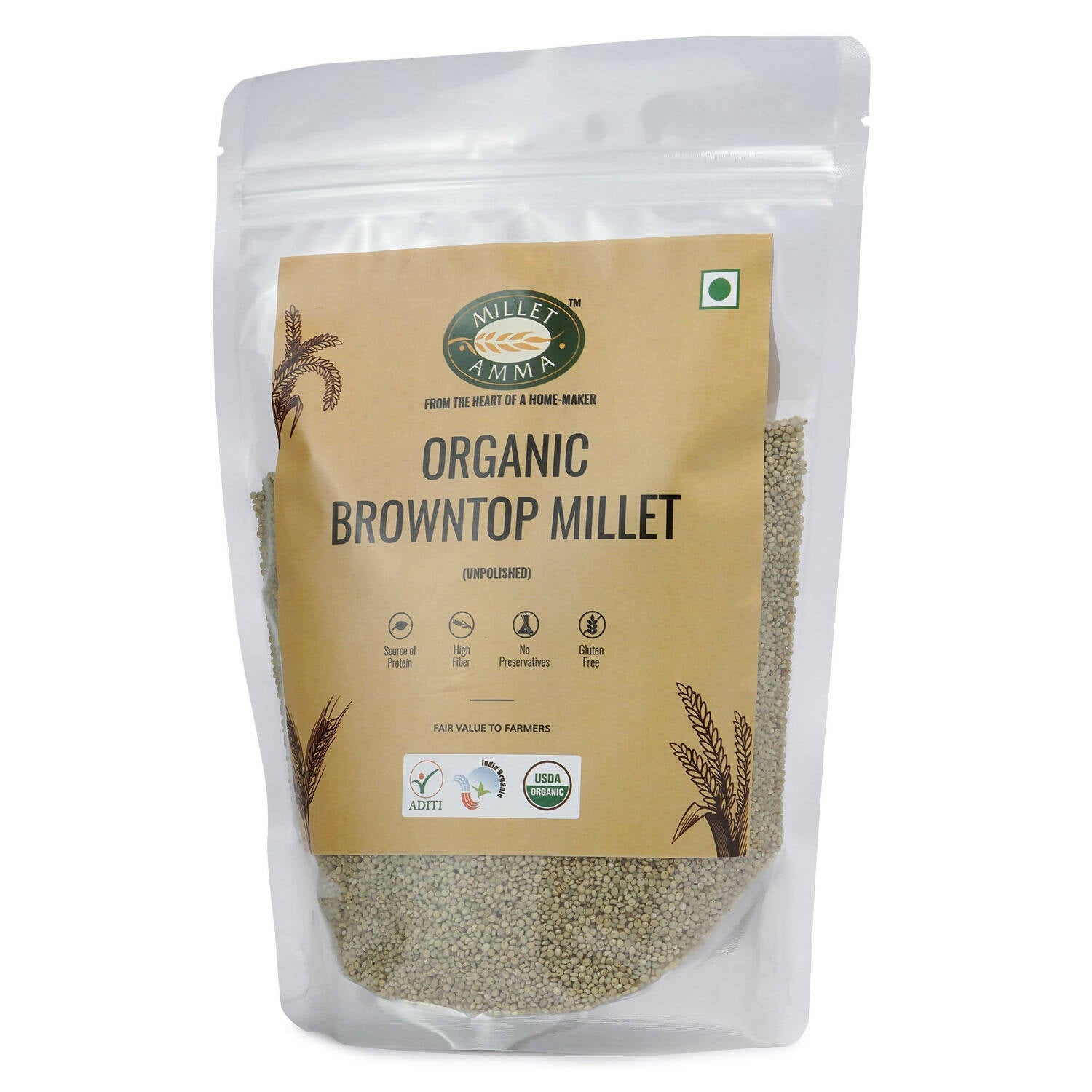 Millet Amma Organic Browntop Millet Grains - Grab2buy