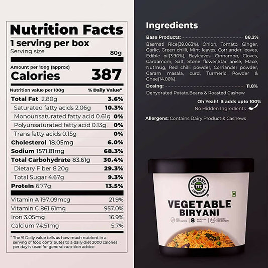 The Taste Company Vegetable Biryani