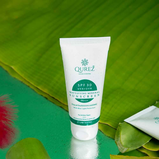 Qurez Mattifying Mineral Sunscreen SPF 30 PA+++ with Blue Light Protection Grab2Buy Qurez Grab2Buy