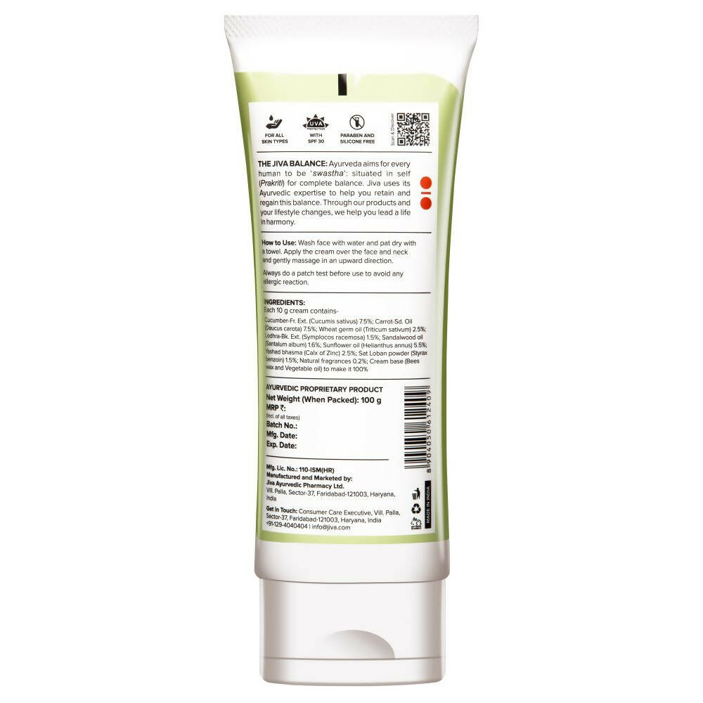 Jiva Ayurveda Cucumber Cream - Distacart