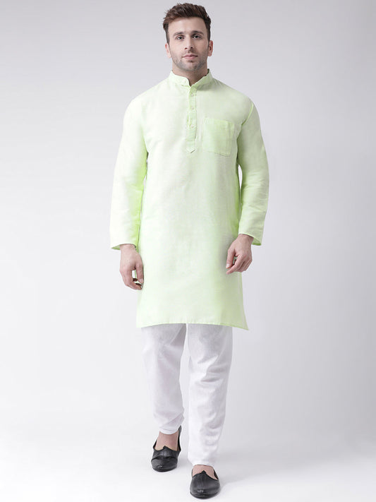 RIAG Green Men's Ethnic Long Kurta And Pyjama Set