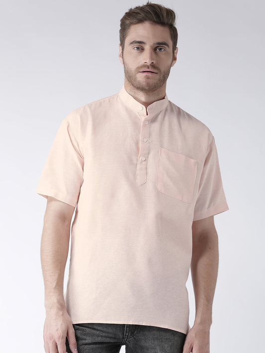 RIAG Men's Beige Cotton Short Ethnic Kurta