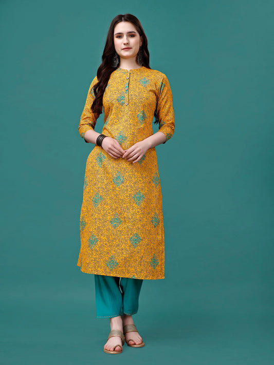Floral Printed Front Buttoned Cotton Kurta, Multicolor - Hiral Fashion
