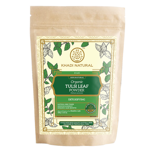 Khadi Natural Organic Tulsi Leaf Powder For Hair Care - 100% Natural - 100gm