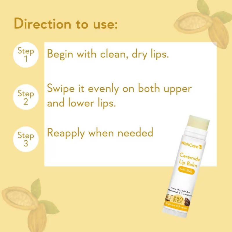 Wishcare Ceramide Lip Balm with SPF50 PA+++ - Natural - Grab2buy