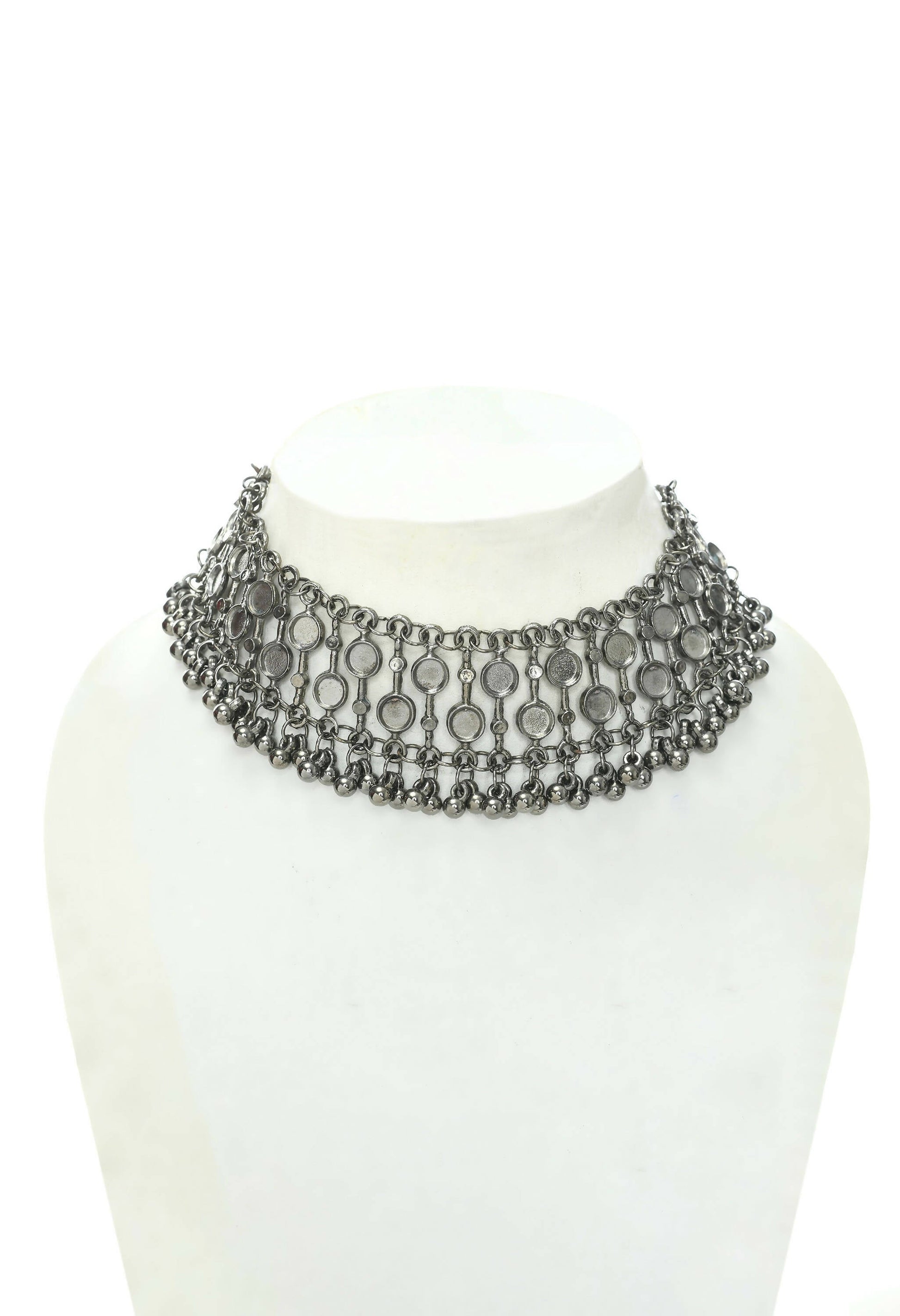 Mominos Fashion Johar Kamal Black-Plated Brass Finish Choker For Women - Grab2buy