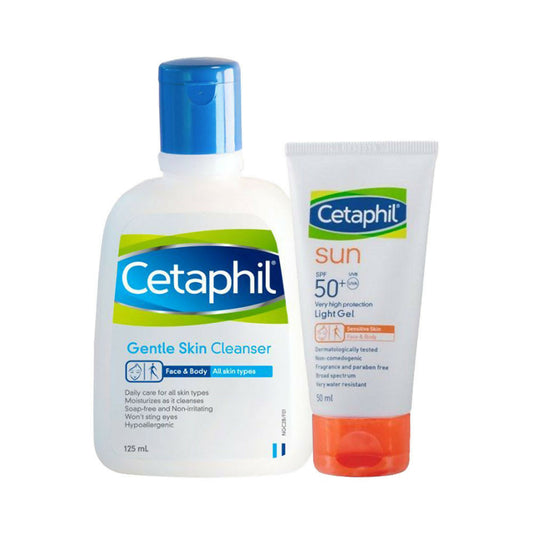 Cetaphil Gentle Skin Cleanser & Sun SPF 50 Light Gel Combo Grab2Buy Cetaphil Grab2Buy