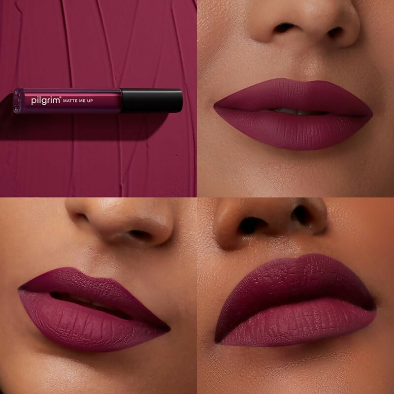 Pilgrim Liquid Matte Lipstick with Hyaluronic Acid - Wine Spill - Grab2buy