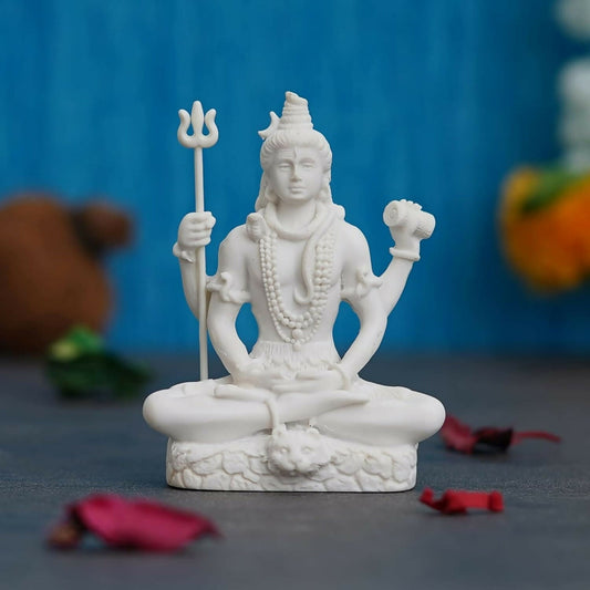 eCraftIndia White Polyresin Lord Shiva Statue - Grab2buy