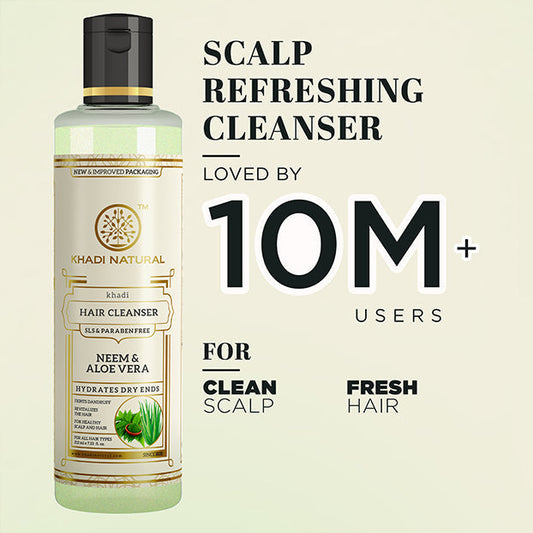 Khadi Natural Neem & Aloevera Hair Cleanser SLS & Paraben Free - 210ml