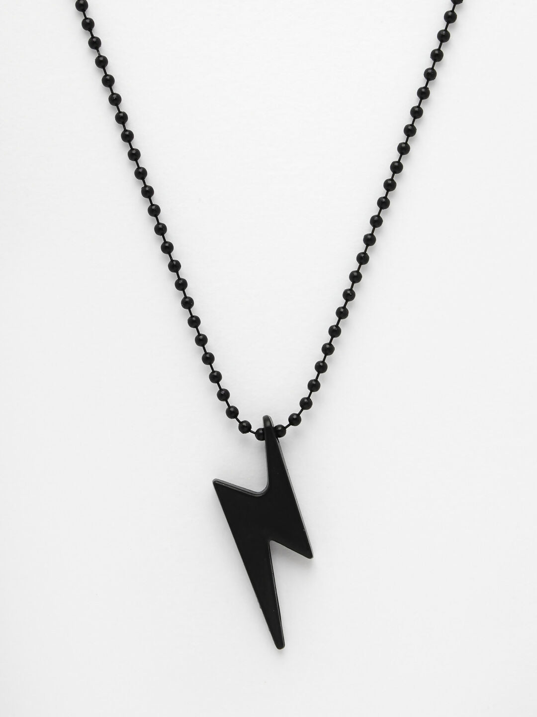 NVR Men's Set of 2 Black & Silver Flash Pendent With Chain - Grab2buy