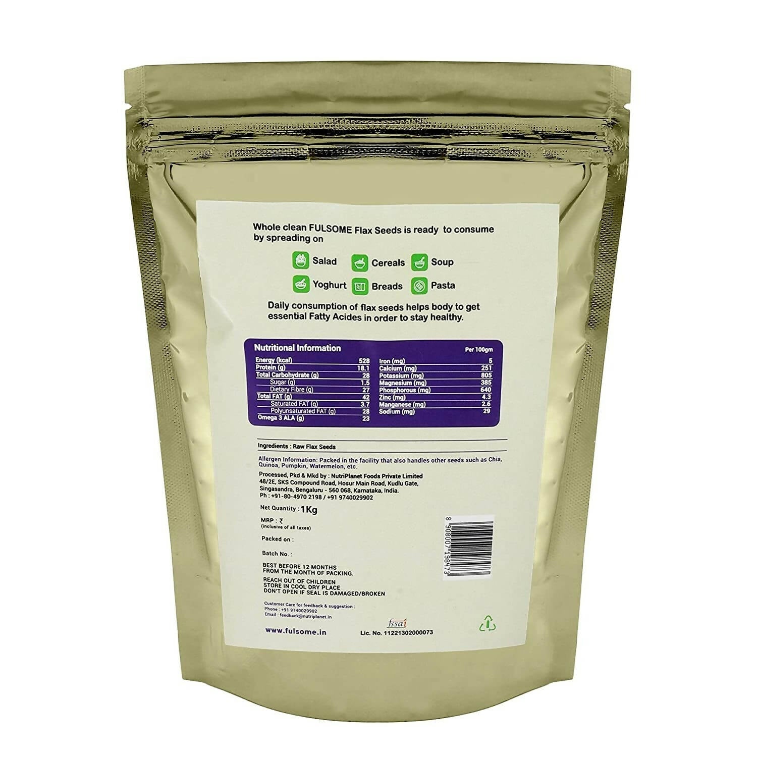 Fulsome Raw Flax Seeds - Grab2buy