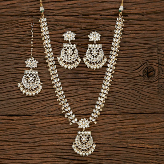 Joban Fashion Women Golden White Necklace Set - Distacart