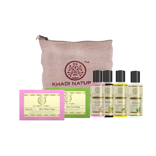 Khadi Natural Travel Kit Skincare & Haircare Essentials On-The-Go